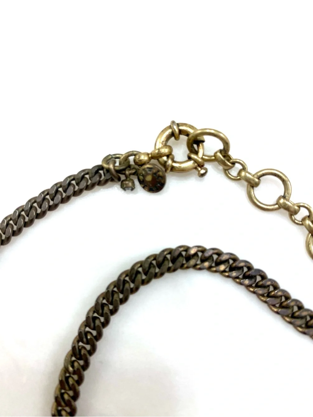 J. Crew Shimmering Gold-Tone Necklace with Black Teardrop and Clear Stones